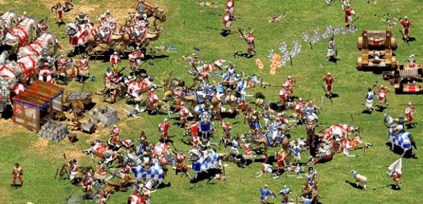 Hoe om te winnen in Age of Empires II. Zet 2 op hout, en 1 op bessen.