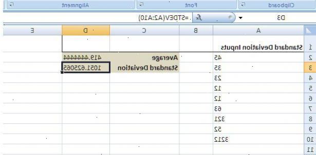 Hoe je gemiddelde en de standaarddeviatie berekenen met Excel 2007. Gebruik de "gemiddelde" functie in excel om het gemiddelde van een reeks getallen te vinden.