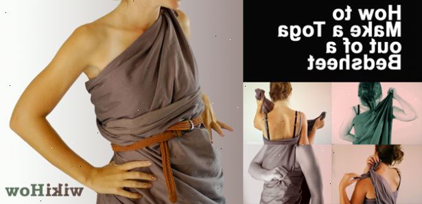 Hoe maak je een toga te maken uit een laken. Neem de hoek van een bovenlaag in een hand.