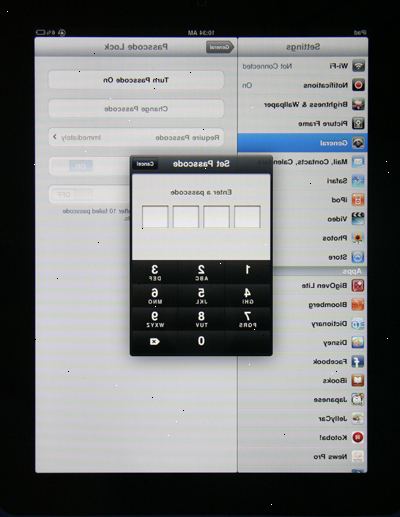 Hoe maak je een toegangscode op de iPad instellen. Open de instellingen app, tikt u op "algemene" en tik op "wachtwoord lock".